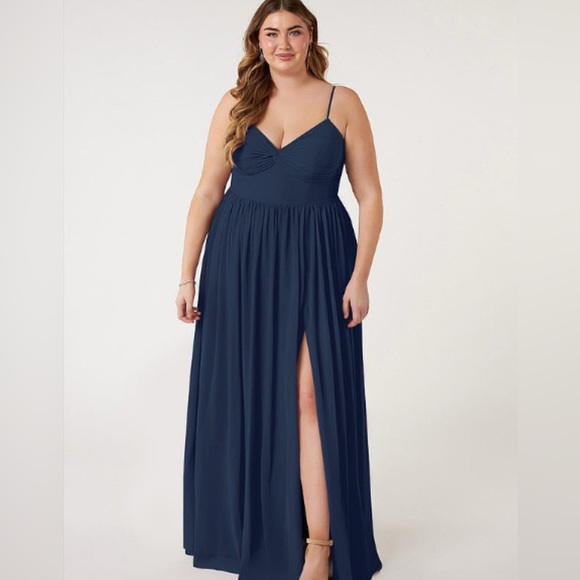 Azazie Dresses & Skirts - Azazie Deep Blue Maxi Dress